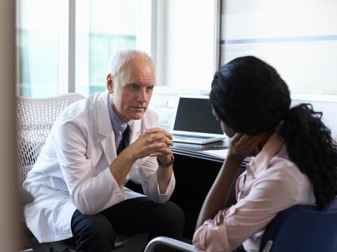 Doctor with patient