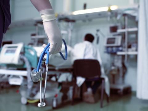 Dying hospital patient