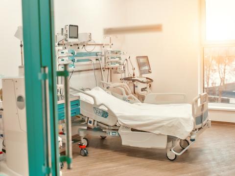 Empty hospital bed