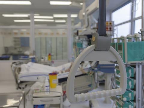 Empty hospital bed