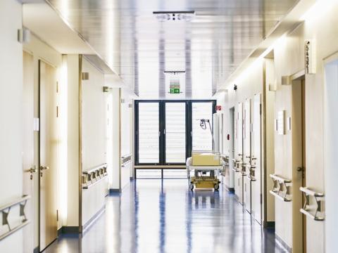 Empty hospital corridor