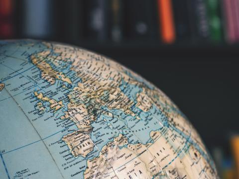 Europe on the globe