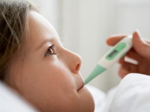 Girl with thermometer