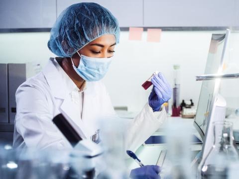 Lab technician conducting tests