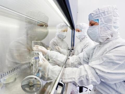 Lab workers