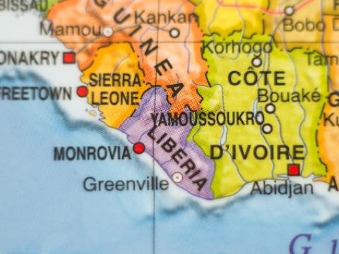 Liberia-Guinea map