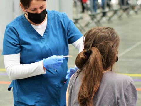 Mass COVID vaccination site
