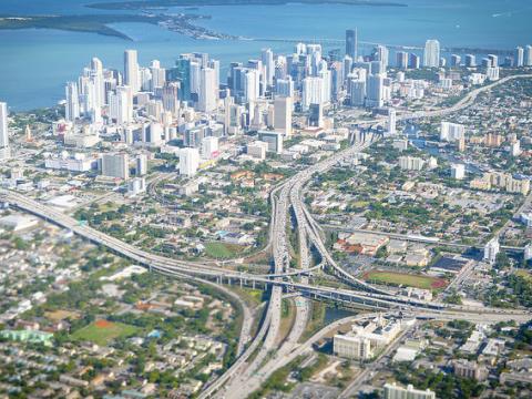 Aerial view of Miami