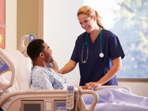Nurse wearing scrubs