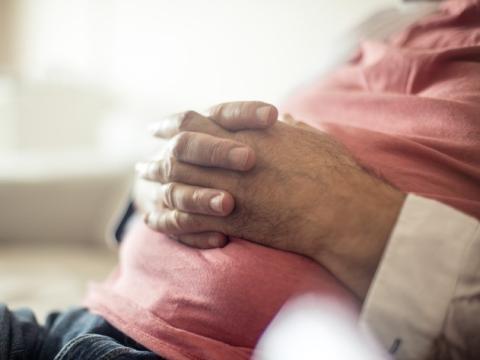 Overweight man's belly