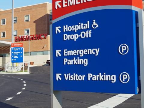 Hospital emergency department sign