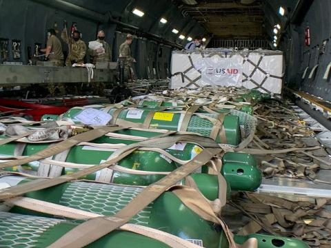 Oxygen tanks arriving in India