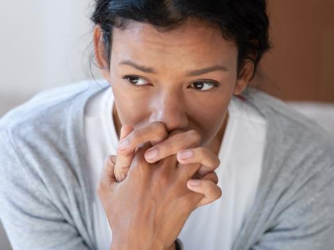 Distressed woman