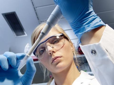 Pipetting in lab