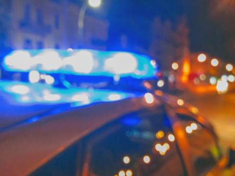 Police car at night