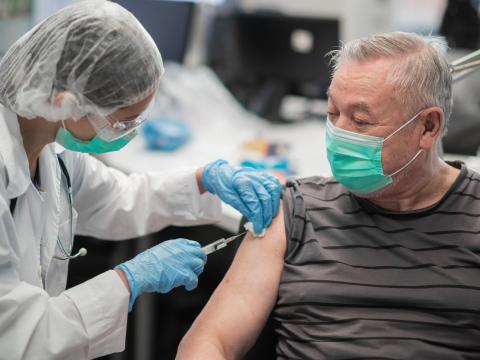 senior man vaxxed