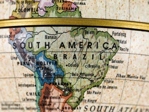 South America globe