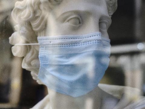 Statue with mask