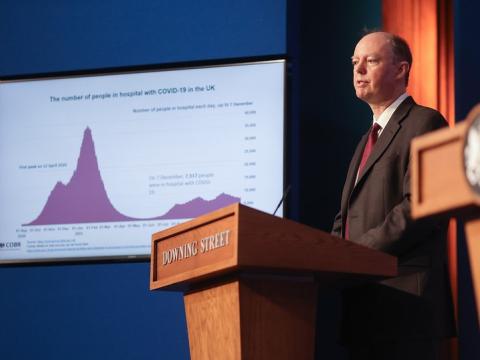UK Chief Medical Officer Chris Whitty at press conference