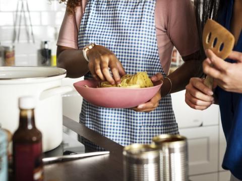 Women cooking together