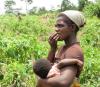 African woman with baby