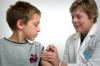 Boy getting flu shot