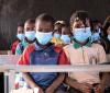 Burkina Faso schoolchildren wearing masks