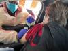 COVID-19 vaccination in a car