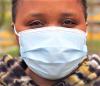 Closeup of woman wearing a facemask