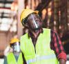 Construction workers in warehouse