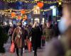 Christmas shoppers outdoors in Copenhagen
