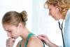 Coughing patient with doctor