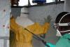 Decontamination at Ebola treatment unit