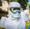 Ebola volunteer wearing protective equipment