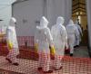 Healthcare workers at Ebola treatment unit