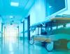 Empty gurney in hospital corridor