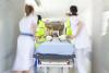 Child on gurney in emergency department