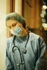 Exhausted healthcare worker