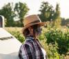 Farmer wearing mask
