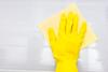 Gloved cleaning hand