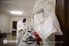 PPE in mobile Ebola lab in LIberia