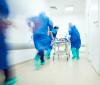 Healthcare team rushing in corridor