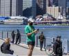 Jogger by East River, New York City