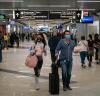 People wearing masks at the airport