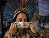 Indigenous Brazilian with face mask