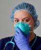 Nurse wearing N95 respirator