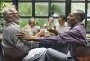 Group of seniors at dinner party