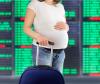 Pregnant woman at airport
