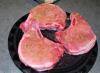 Raw pork chops