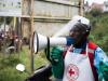 Red Cross workers at Uganda-DR Congo border